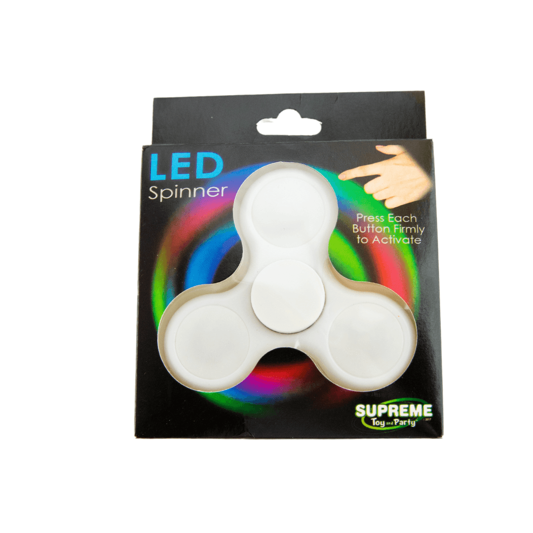 Supreme Toy and Party Light Up LED Fidget Spinner or Focus Fidget Spinner Black