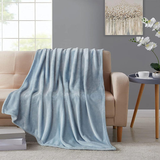 Tahari Home Plush Throw Blanket Blue 50in. x 70in