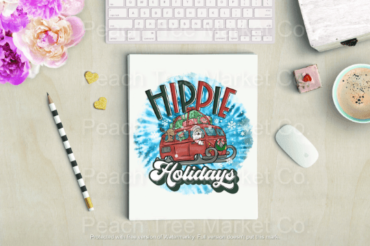 Hippie Holidays Christmas Sublimation Transfer Ready To Press