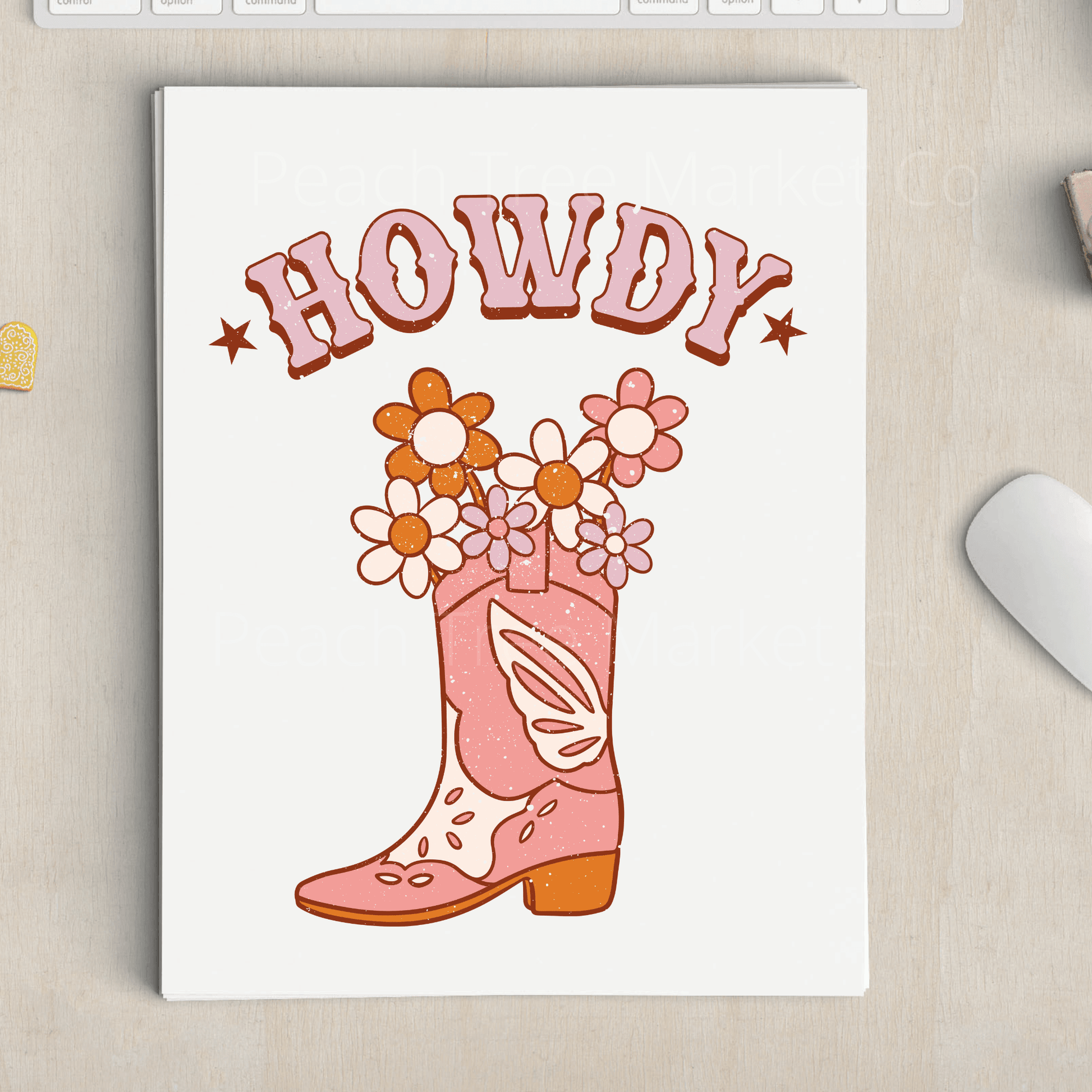 Howdy Floral Boot Sublimation Transfer